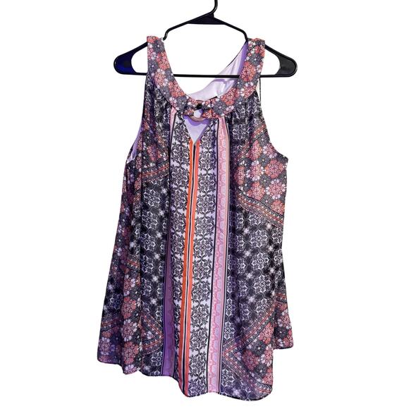 AGB Peach, White, Black Tank Top with Lining SZ 1X - Picture 1 of 6